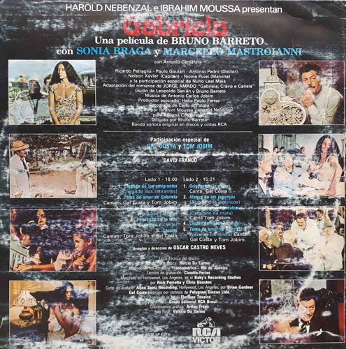 Gal Costa Y Tom Jobim Pelicula Gabriela Lp (Usado)