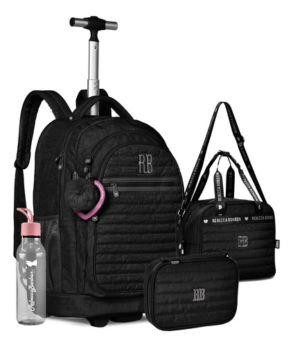 Kit Mochila Estojo Rb2421 Lancheira Squeeze Rebecca Bonbon