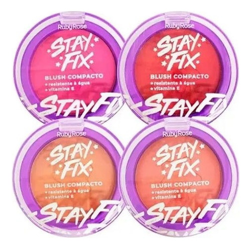 Rubor Polvo Blush Stay Fix Ruby Rose Vitamina E Waterproof Tono Del Maquillaje Pegasus
