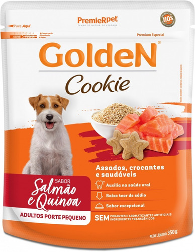 Petisco Para Cães Golden Cookie Salmão E Quinoa 350g