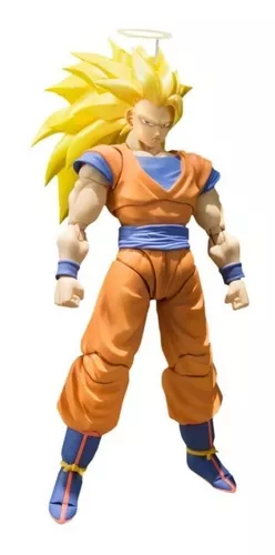 Goku Dragon Ball 18 Cm Sayajin 3 Ssj3 Com Led Na Base