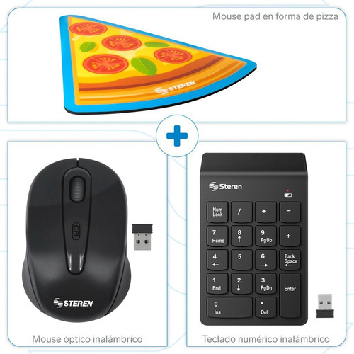 Kit Teclado Y Mouse Inalámbricos Mas Mousepad |epack-com-05 Color del teclado Negro