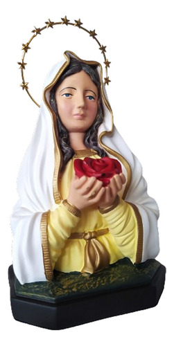 Imagem De Nossa Senhora Da Rosa Mistica 21 Cm Com Resplendor