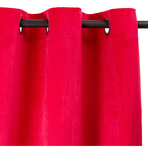 Cortina Argollas New Velvet 1.40 X 2.25 Rojo- Masel