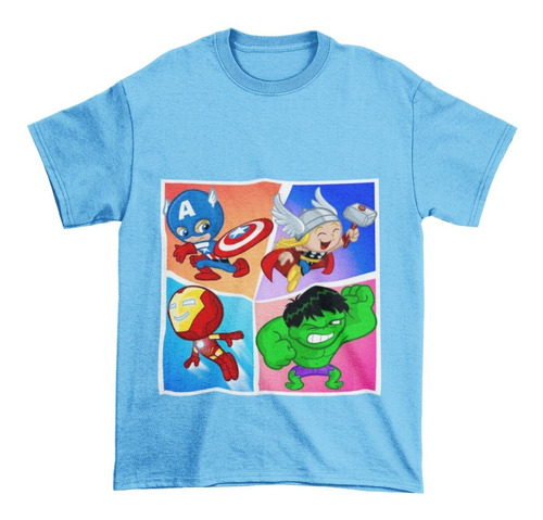 Polera Juvenil Niña Niño Avengers Thor Ironman Hulk Algodon