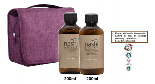 Kit Shampoo Acondicionador Nashi Argan 200ml Cuidado Capilar