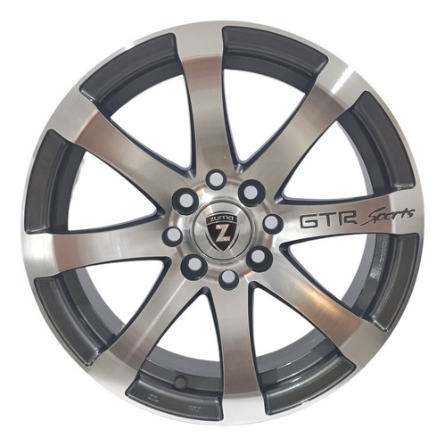 Jogo Roda Zuma Wheels Aro 15 Modelo 3203 Gtr Sports Cor Grafite Com Diamantado