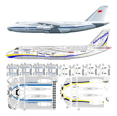 Antonov An-124 Ruslán (x2)  1:200 Papercraft (envio X Mail)