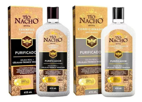  Kit Tio Nacho Purificador Shampoo E Condicionador 415ml