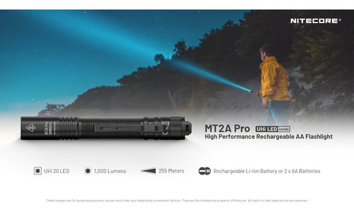 Linterna Nitecore Mt2a Pro Exc 1000 Lúmenes Con Usb-c Recarg