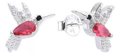 Aros Plata 925 Zircon Colibrí Daddona 