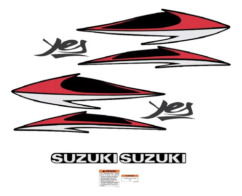 Kit De Emblemas Suzuki Yes 125 2008 Preta 10202 Fgc