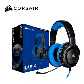 Audifono Gamer Corsair Hs-35 Estero Carbon Azul