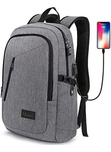 Mochila Para Ordenador Portátil Y De Viaje-antirrobo Gris