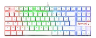 TECLADO GAMER REDRAGON KUMARA K552 QWERTY OUTEMU RED ESPAÑOL LATINOAMÉRICA COLOR BLANCO CON LUZ RGB