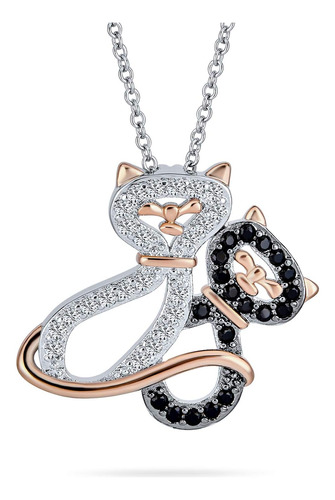 Bling Jewelry Black White Cubic Zirconia Cz Bff Two Kitty 2