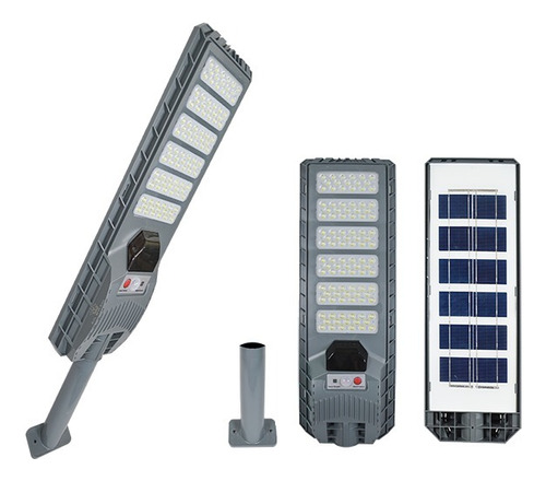 Lampara Solar 600w Plateada De Pared Con Brazo Uso Exterior