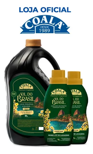 Kit Coala  Laundry Lava Roupas 5l + 2 Amaciante Sol Do Brasil