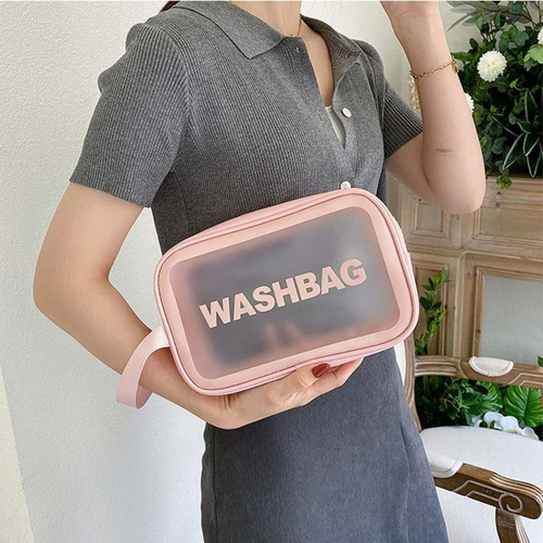 Neceser Mujer Portacosmeticos Washbag Carmela Set De 3 Piezas Originales De Pvc Rosa Amplios Para Llevar Maquillaje Cosméticos Artículos De Baño Impermeables Y Resistentes. Ideal Para Viajes