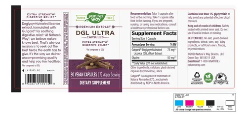 Suplemento Nature's Way Dgl Ultra Extra Strength 90 Cápsulas