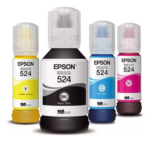 Pack 4 Tintas Epson 524 Original L6490 - L5150 - L5160 T524