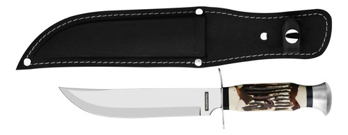 Cuchillo Vaina Tramontina 6 Pulgadas Estuche De Cuero Puñal Color Negro