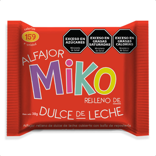 Alfajor Alfa Pampa Miko De Chocolate 40 Unidades 38 Gr