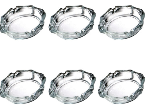 6 Ceniceros Olympia De Cristal Premium Bares Casa Reuniones Color Vidrio Premium