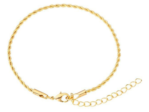 Pulseira Cordão Baiano Banhada Ouro 18k 21cm