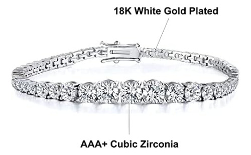 Pulsera De Tenis Con Circonita Cúbica Graduada Para Mujeres