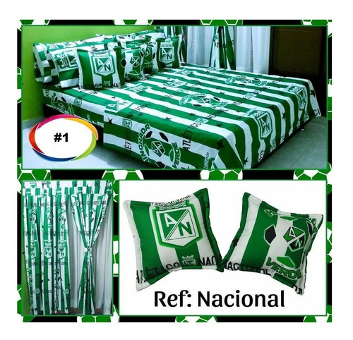 Cubrelecho Cama Doble Atlético Nacional Mas Obsequi