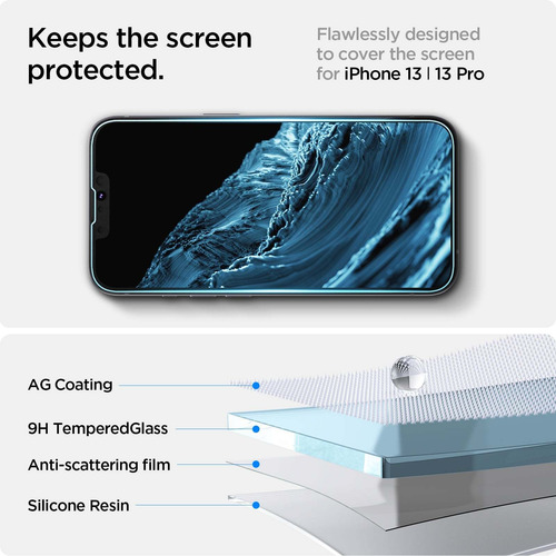 Imagem 4 de 4 de Película Spigen Glas.tr Para iPhone 13 / iPhone 13 Pro (2un)