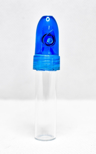Dosificador De Vidrio, Cuerpo Transparente Azul
