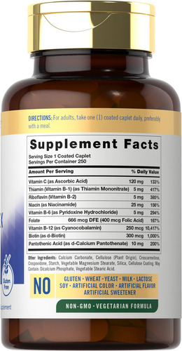 Carlyle Complejo Vitaminas B Plus Vitamina C 250 Tabletas