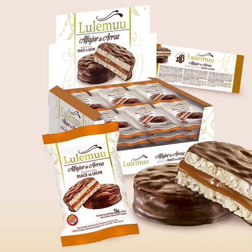 Alfajor De Arroz C/ Dulce De Leche Bañ En Chocolate Sin Tacc