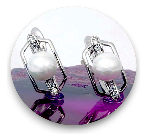 Pendientes Oro Blanco 18k Boda Joyería De Moda Romántica