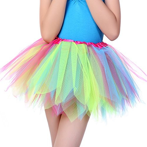 Anleolife 11 Girls Rainbow Tutu Falda Para Niños Bailarina