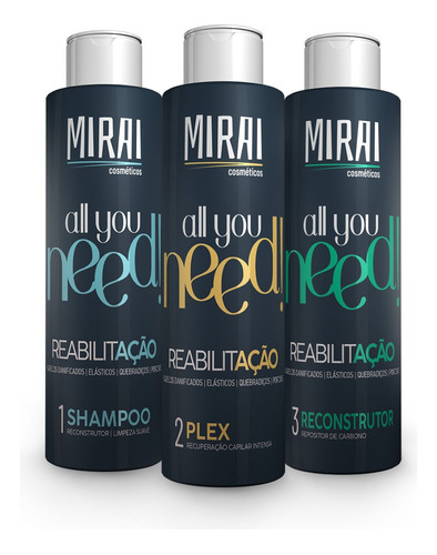 Kit Reabilitação Capilar Mirai Cosmeticos 100ml (3 Passos)