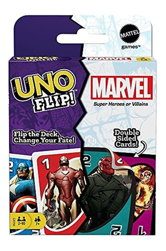 Juego De Cartas Uno Flip Marvel Con 112 Cartas, Regalo Para 