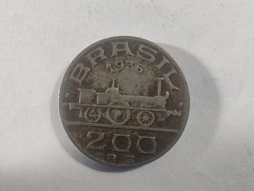 Moneda Brasil 200:reis 1935 Vizconde Maua (x635