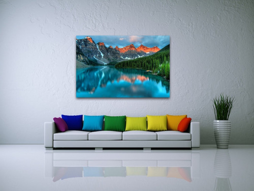 Cuadro Canvas Alberta Canadá Lago & Hermosas Montañas 94x142