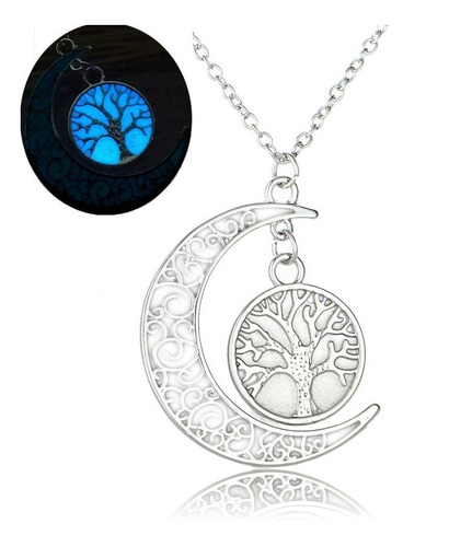 Collar Arbol De La Vida Luminoso Brilla En La Oscuridad C114