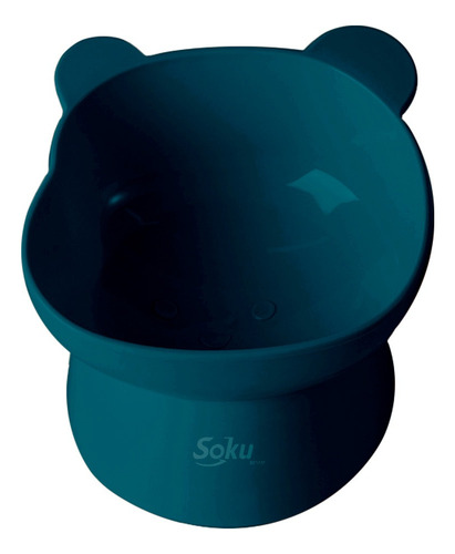 Soku Tazon Plato Para Gatos Perros Mascotas Kawaii Elevado Color Oso Azul Danes