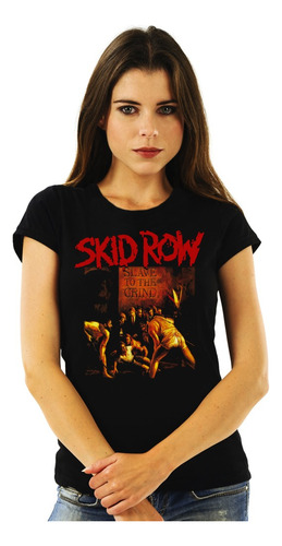 Polera Mujer Skid Row Slave To The Grind Rock Impresión Dire