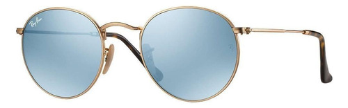 Ray Ban Rb3447n 001/30 Round Metal Flat Lenses Plata Dorado