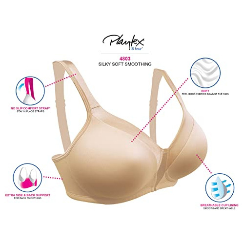 Sujetador Inalámbrico 18 Hour Playtex Smoothing, Nude, 36b