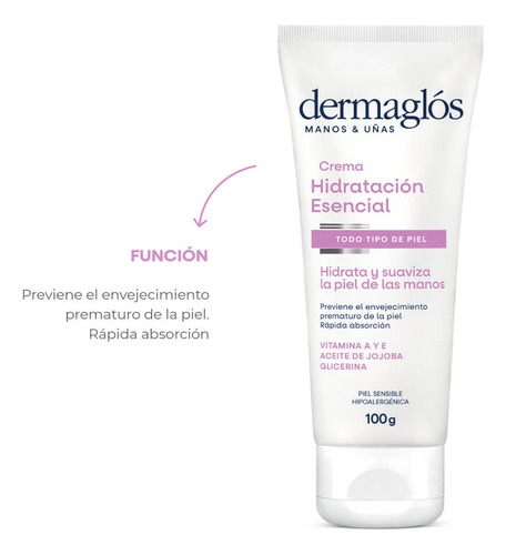 Dermaglos Corporal Manos Y Uñas Cr Hid Esencial X100gr Neutra