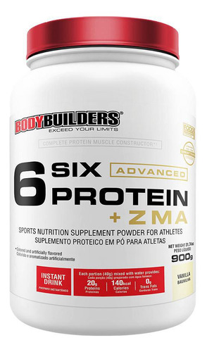 6 Six Protein Advanced Zma Pote 900g Baunilha Bodybuilders