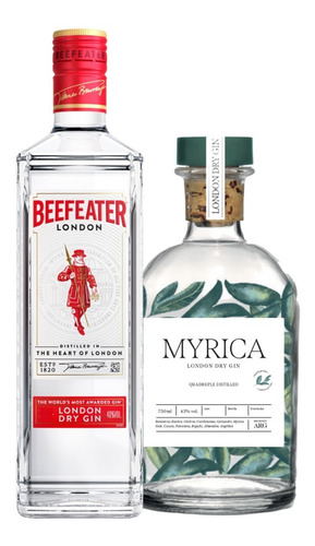 Gin Beefeater London Dry 1 Litro + Gin Myrica 750 Ml.