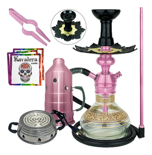 Imagem 6 de 6 de Narguile Completo Triton Zip Anti Chamas Barato Vaso Prato